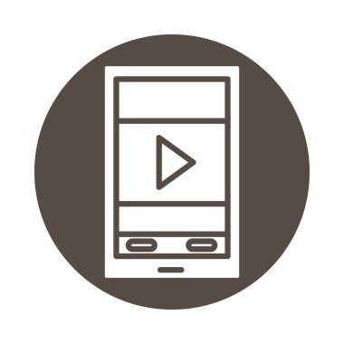 Play düğmesi eğitimli akıllı telefon çevrimiçi blok biçimi