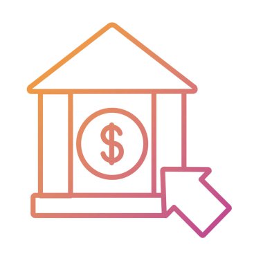 Banka binasında oklu imleç ödemesi çevrimiçi çizgi bozma biçiminde para