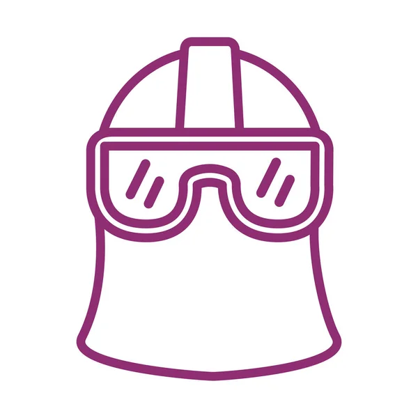 Máscara facial línea de herramientas de protección industrial estilo — Vector de stock