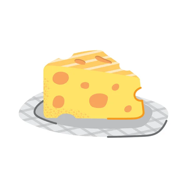 Delicious cheese nutritive food icon — Stock Vector