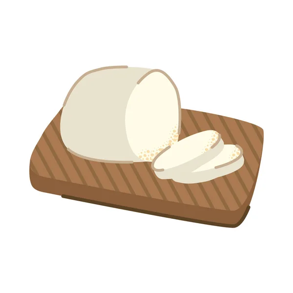 Delicioso queijo na cozinha tábua de madeira — Vetor de Stock