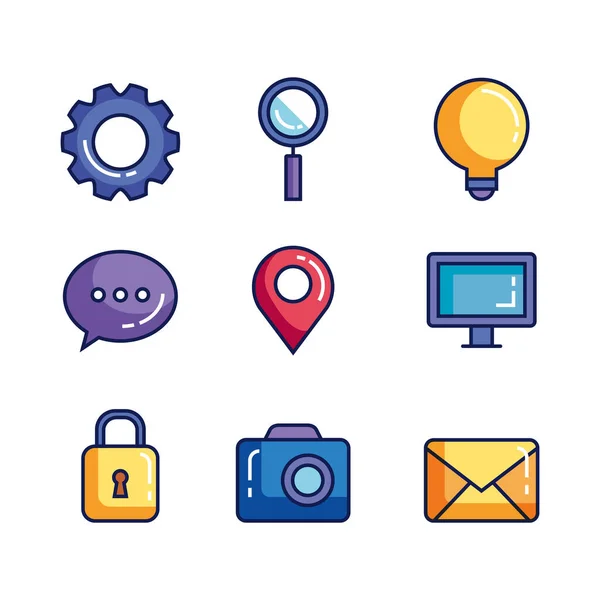 Conjunto de iconos de conjunto de negocios — Vector de stock