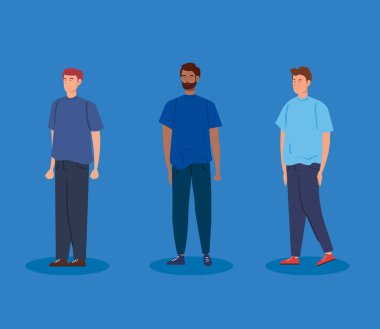 bir grup genç erkek Avatar karakter simgesi