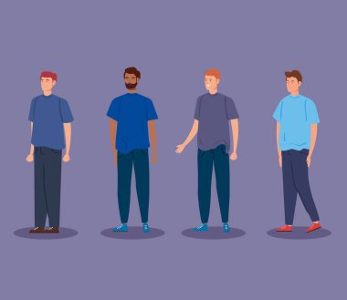bir grup genç erkek Avatar karakter simgesi