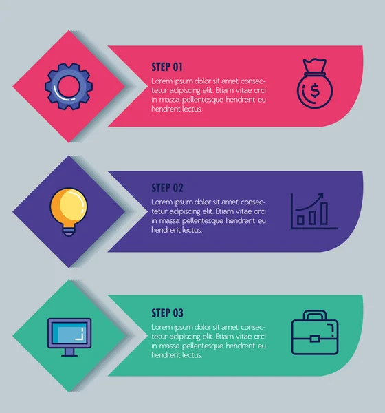 Infographie statistique avec icônes d'ensemble — Image vectorielle