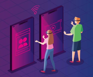 Gerçeklik gözlüklü çift artırılmış ve akıllı telefon