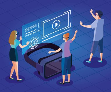 Gerçeklik gözlüklü, geliştirilmiş teknolojiye sahip insanlar