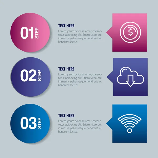 Statistische infographic met cijfers en pictogrammen — Stockvector