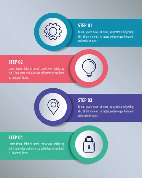 Statistische infographic met set iconen — Stockvector