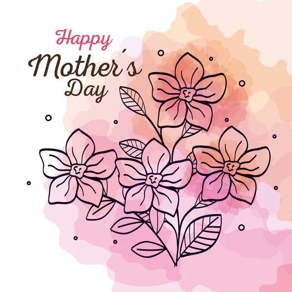 Szczęśliwy dzień matka karta z dekoracji kwiatów — Wektor stockowy