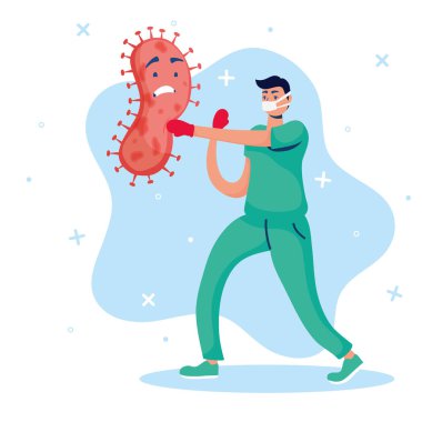 Doktor virüsle savaşan komik karakterler