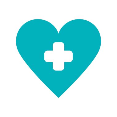 Çapraz sembollü kalp izole edilmiş simge