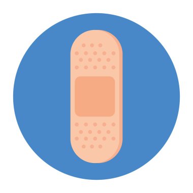 Yapışkan tedavi bandı dairesel izole edilmiş simge çerçevesinde