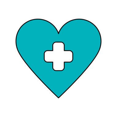 Çapraz sembollü kalp izole edilmiş simge