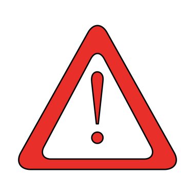 Üçgen uyarı simgesi izole edildi