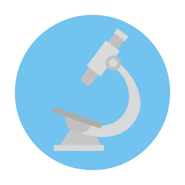 Mikroskop-Labor im Rahmen kreisförmig isoliert Symbol — Stockvektor