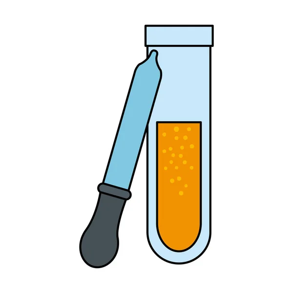 Prueba de tubo con gotero icono aislado — Archivo Imágenes Vectoriales