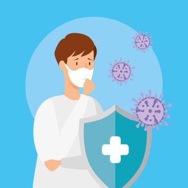 Coronavirus 2019 Ncov 'dan bıkmış bir adam.