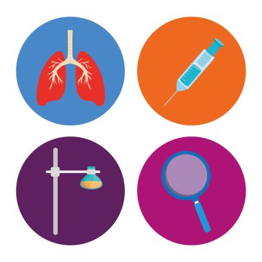 Akciğer organı ve tıbbi simgeler