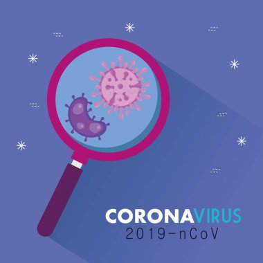 Coronavirüs 2019 ncov parçacıkları ile büyüteç