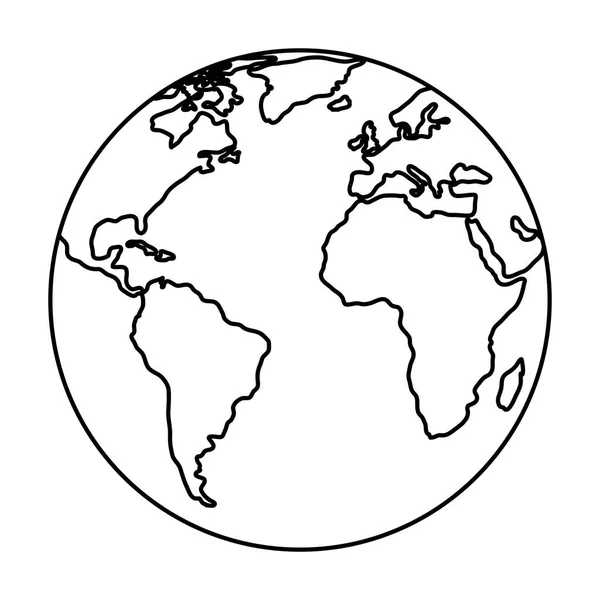 Világ bolygó Föld elszigetelt ikon — Stock Vector