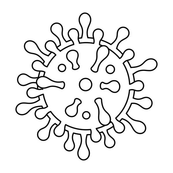 Deeltjesvirus covid 19 geïsoleerd pictogram — Stockvector