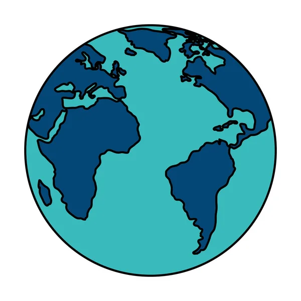 Planeta mundo ícone isolado da terra — Vetor de Stock