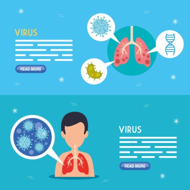 Coronavirus 2019 ncov ve simgelerinin posterini ayarla