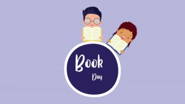 Küçük çocukların okuma ve yazma bildiği dünya kitap günü kutlaması.