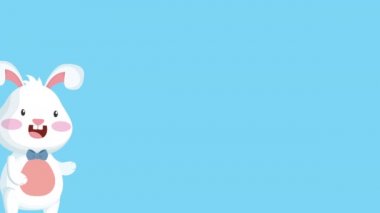 happy easter animated card with cute rabbit