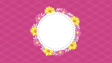 happy easter animated card with eggs painted frame