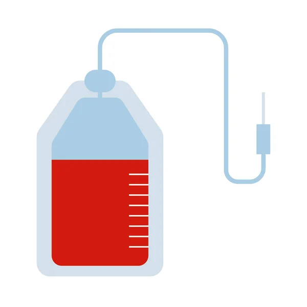 Donación bolsa de sangre icono de estilo plano — Vector de stock