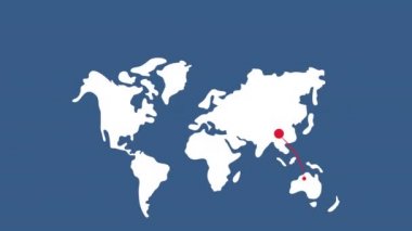 Dünya haritası ve gelişmiş vakalarla koronavirüs pandemik animasyonu