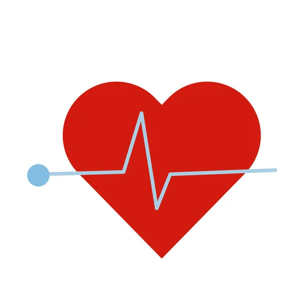 Heart cardio flat style icon — Stockový vektor