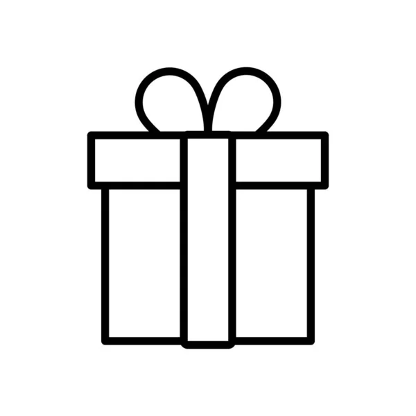 Gift box present line style icon — Stock Vector