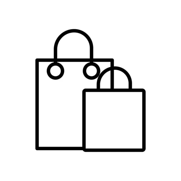 Saco de compras ícone de estilo de linha de papel —  Vetores de Stock