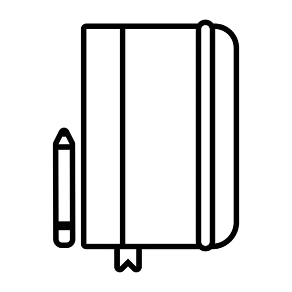 Notebook com lápis ícone de estilo de linha — Vetor de Stock
