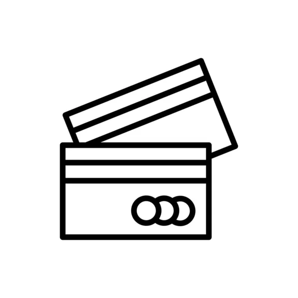 Tarjeta de crédito de plástico línea de dinero icono de estilo — Vector de stock