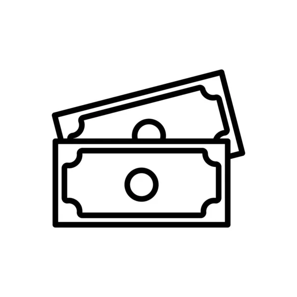 Rekeningen geld dollars lijn stijl pictogram — Stockvector