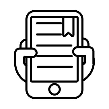 Ders kitabı biçimi simgesine sahip akıllı telefon