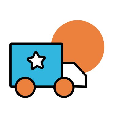 servis kamyon hattı ve doldurma biçimi simgesi