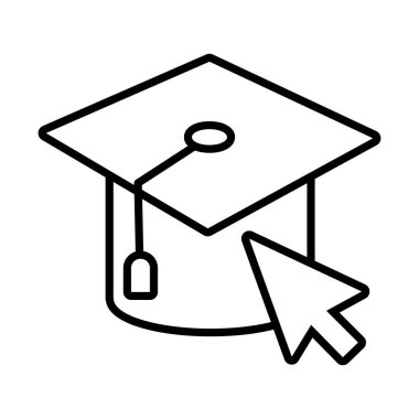 mezuniyet şapkası ve ok fare eğitimi çevrimiçi satır biçimi