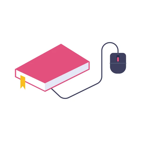 マウス教育と電子書籍｜オンラインフラットスタイル — ストックベクタ