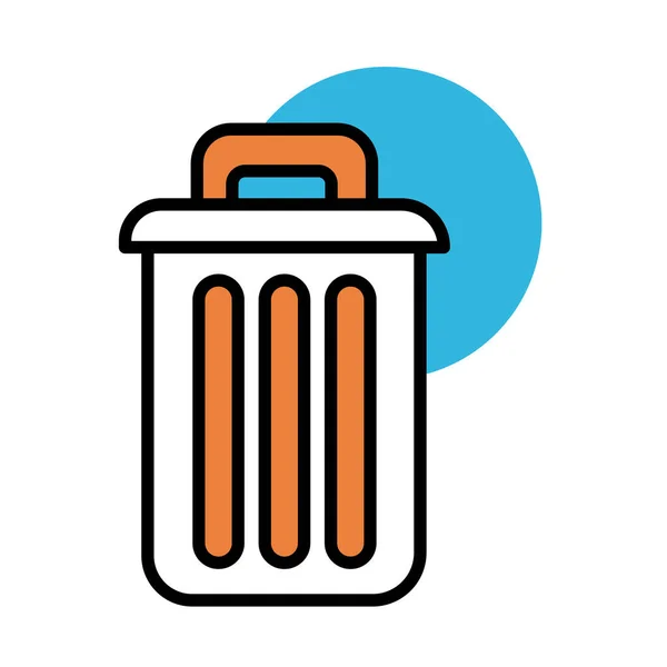 Waste bin line and fill style icon — Stock Vector