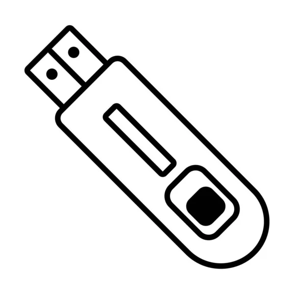 Иконка линии памяти USB — стоковый вектор