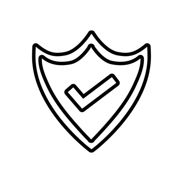 Scudo di sicurezza con simbolo di controllo linea stile icona — Vettoriale Stock