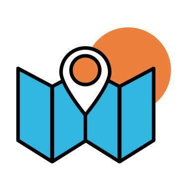 pin konum çizgisi ve doldurma biçimi olan harita