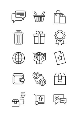 Çevrimiçi ticaret simgeleri demeti