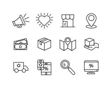 Çevrimiçi ticaret simgeleri demeti