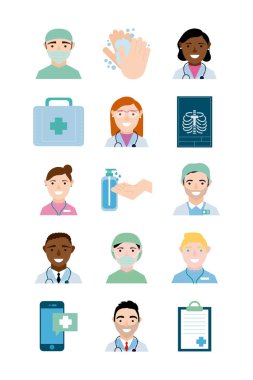 Sağlık personelinin oluşturduğu simgeler